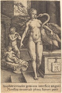 海格力斯是个孩子，1550年。 作者 海因里希·阿尔德勒弗（Heinrich Aldegrever）