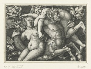 与海卫一和两个海女星的装饰品 作者 海因里希·阿尔德勒弗（Heinrich Aldegrever）