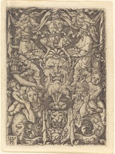 带面具的装饰品，1549年。 作者 海因里希·阿尔德勒弗（Heinrich Aldegrever）