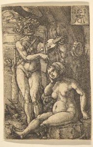 奥菲斯和欧律狄刻》，1528年。 作者 海因里希·阿尔德勒弗（Heinrich Aldegrever）