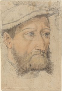 戴贝雷帽的大胡子男人肖像，约1540年。 作者 海因里希·阿尔德勒弗（Heinrich Aldegrever）
