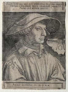自画像 作者 海因里希·阿尔德勒弗（Heinrich Aldegrever）