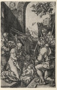 牧羊人的崇拜，1553年。 作者 海因里希·阿尔德勒弗（Heinrich Aldegrever）