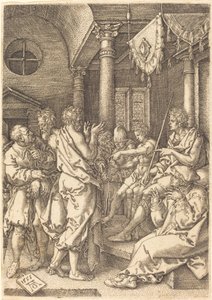 被但以理的证词定罪的两位长老，1555年。 作者 海因里希·阿尔德勒弗（Heinrich Aldegrever）