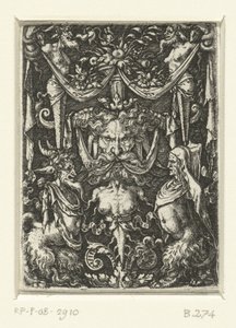 带有怪诞图案的平面装饰 作者 海因里希·阿尔德勒弗（Heinrich Aldegrever）