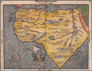 海因里希-宾廷绘制的 1592 年捷克语非洲地图
