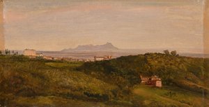 海因里希-比尔克尔 - 希尔乔山风景图。约 1853 年