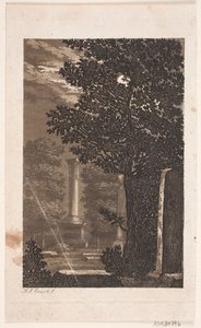 来自 Assistens Kirkegaard，（根据 gml. auk.kat）月光下有柱子的公园
