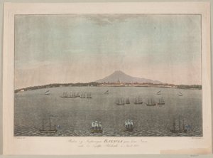 1800 年英国封锁期间爪哇岛上的巴达维亚城和要塞