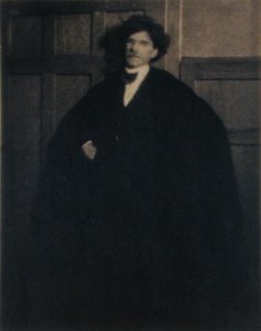 阿尔弗雷德-斯蒂格利茨（1864-1946）的画像（黑白照片）。
