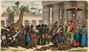 古代埃及:埃塞俄比亚人将他们的贡品带到法老面前 作者 海因里希·勒特曼