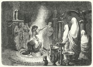 皮提亚，德尔斐阿波罗神庙的女祭司（版画）