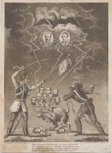 1849年镇压匈牙利革命的寓言故事，1849年。 作者 海因里希·曼斯菲尔德