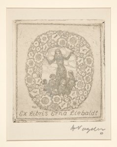 书签：Ex Libris Erna Liebaldt 作者 海因里希·沃格勒