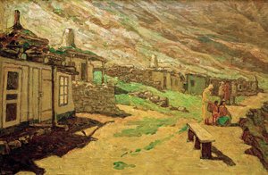 高加索地区的老村庄，1940年。 作者 海因里希·沃格勒