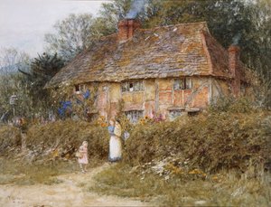 老萨里小屋（水彩画，有划痕） 作者 海伦阿灵厄姆