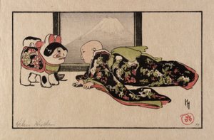 小狗和婴儿 作者 海伦·海德（Helen Hyde）