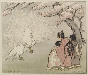 白孔雀，1914年（彩色木刻）
