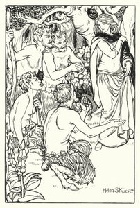 Una 被 Satyrs 救出（雕刻）
