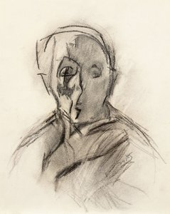 艺术家闭眼自画像 作者 海伦·谢尔夫贝克
