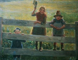 门口的三个小孩 作者 Helga Ring Reusch