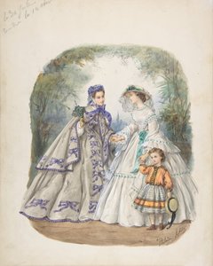 法国一本时尚杂志的插图，约1862年。 作者 埃洛伊·卢瓦尔