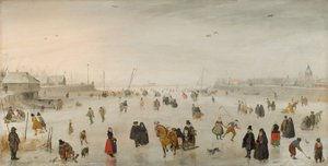 冰上的场景，约1625年。 作者 亨德里克·阿弗坎普