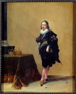 英格兰国王查尔斯一世-斯图亚特（1600-1649）的脚下肖像。亨德里希-波特（1585-1657）的画作，Ec.霍尔。