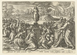 以利亚与巴力先知的较量
以利亚的历史（系列标题） 作者 Hendrick Goltzius（拒绝归属）