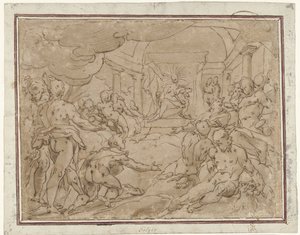 辉腾向阿波罗请求太阳战车 作者 Hendrick Goltzius (学校)