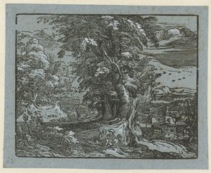 风景与坐着的夫妇
四幅小风景画（系列标题） 作者 亨德里克·戈尔齐乌斯