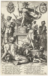 罗马英雄》版画系列的标题版画
罗马（物品上的标题）
罗马英雄（系列标题） 作者 亨德里克·戈尔齐乌斯