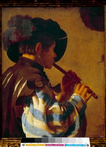 帕特演奏长笛。 Hendrik Ter Brugghen (1588-1629) Ec Hol 的绘画。