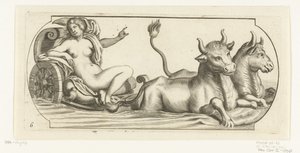 战车上的欧洲
Nouveau Livre des Dieux et Deeßes De la Marine Bouckje of Sea Gods and Goddesses（丛书名） 作者 亨德里克·德凯泽 (I)