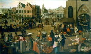市场景观》，约1570-1603年 作者 老亨德里克·范·斯汀威克