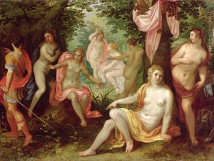 戴安娜和阿克顿，1608年（铜上油） 作者 Hendrick van and Brueghel Balen