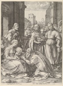 Adoration of the Magi,.n.d.,n.d. 作者 亨德里克·古尔齐乌斯（Hendrik Goltzius）