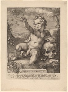 暂时性的寓言（"Homo Bulla"）。 作者 亨德里克·古尔齐乌斯（Hendrik Goltzius）