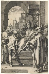 基督在彼拉多面前 作者 亨德里克·古尔齐乌斯（Hendrik Goltzius）