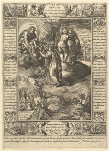 Cura Dei Pro Suis，来自基督教信仰寓言，来自基督教和亵渎寓言。 作者 亨德里克·古尔齐乌斯（Hendrik Goltzius）