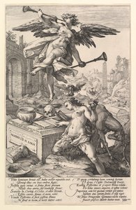 成名与历史，出自《罗马英雄》系列，1586年。 作者 亨德里克·古尔齐乌斯（Hendrik Goltzius）