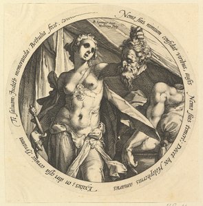 朱迪思（Judith）和霍洛弗内斯（Holofernes）的负责人1585。 作者 亨德里克·古尔齐乌斯（Hendrik Goltzius）