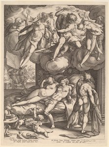 火星和金星被火神吓了一跳 作者 亨德里克·古尔齐乌斯（Hendrik Goltzius）