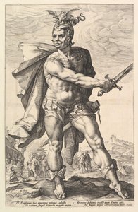 斯凯沃拉，从该系列的罗马英雄，1586。 作者 亨德里克·古尔齐乌斯（Hendrik Goltzius）