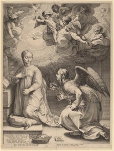 天使报喜 作者 亨德里克·古尔齐乌斯（Hendrik Goltzius）