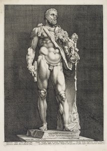 皇帝Commodus作为赫拉克勒斯 作者 亨德里克·古尔齐乌斯（Hendrik Goltzius）