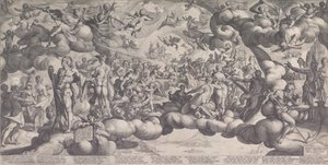 丘比特和赛琪结婚时的诸神盛宴，1587年。 作者 亨德里克·古尔齐乌斯（Hendrik Goltzius）