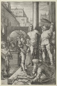 来自激情的鞭打。 作者 亨德里克·古尔齐乌斯（Hendrik Goltzius）