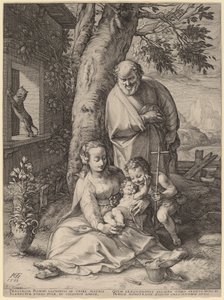 圣家族与婴儿施洗约翰 作者 亨德里克·古尔齐乌斯（Hendrik Goltzius）