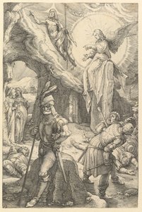 复活，摘自1596年的《基督受难记》。 作者 亨德里克·古尔齐乌斯（Hendrik Goltzius）